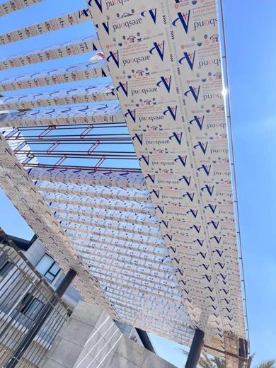 Aluminum composite panels from below