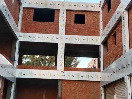Cladding works on site