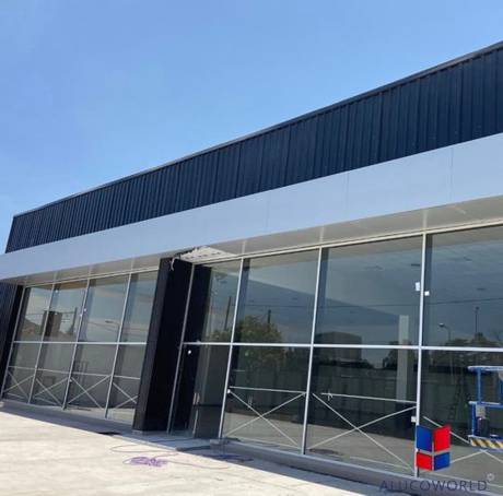 Cladding works on site