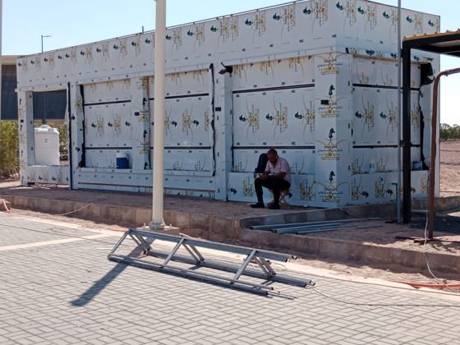 Steel and aluminum composite cladding, restaurant kiosk
